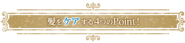 髪をケアする4つのPoint!